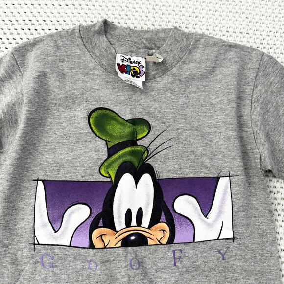 Disney Kids Grey Vintage 90s Deadstock Grey Peek Goofy Short Sleeve Tee Small - Picture 7 of 9